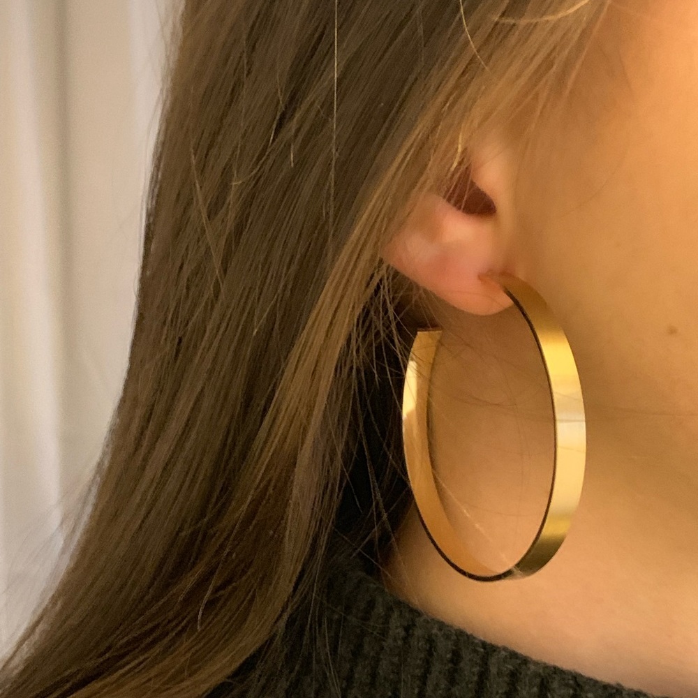 Flat Gold Hoops